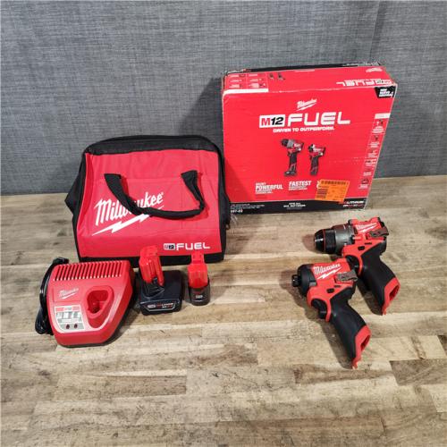 HOUSTON LOCATION - AS-IS (APPEARS LIKE NEW) Milwaukee FUEL 12-Volt Lithium-Ion Brushless Cordless Hammer Drill and Impact Driver Combo Kit
