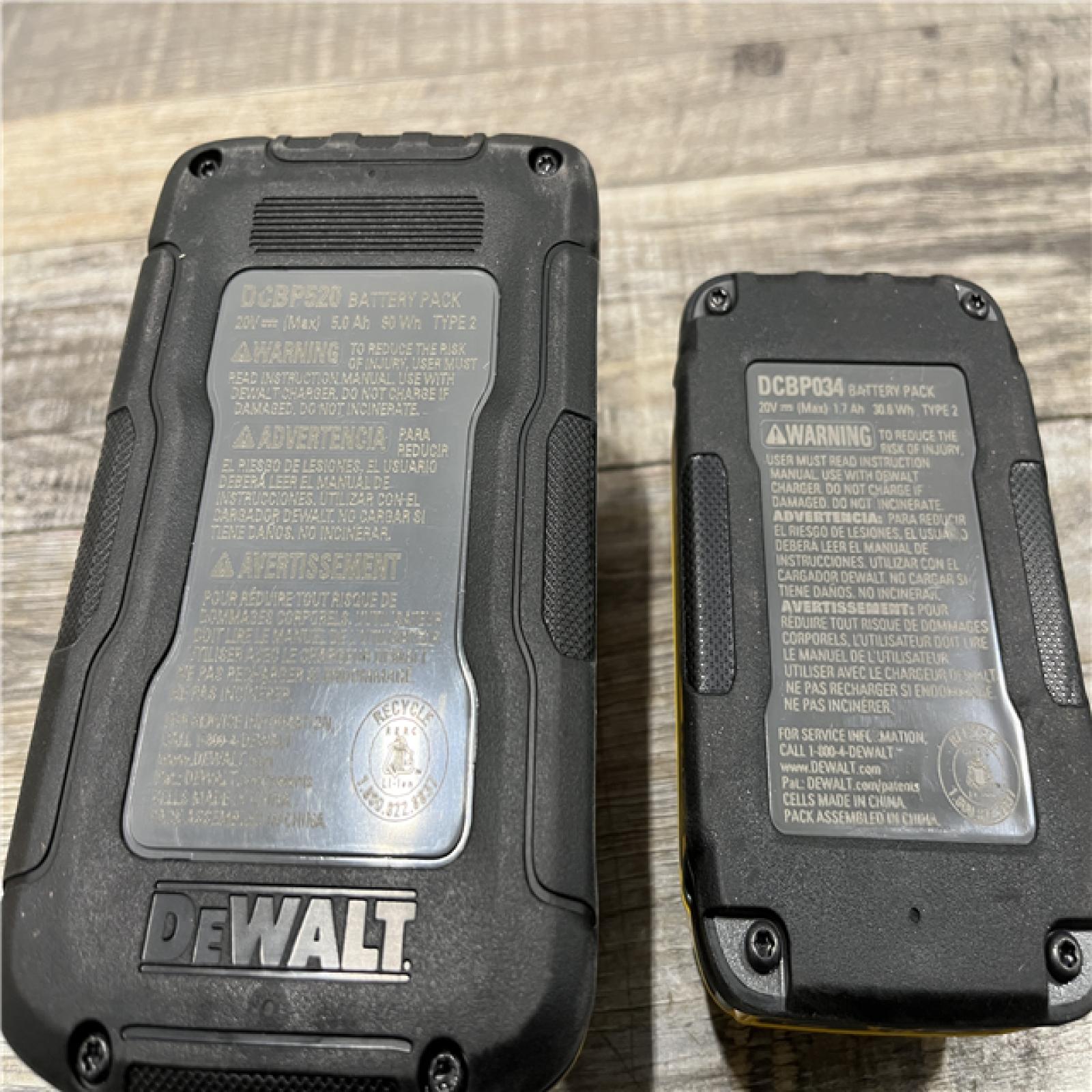 AS-IS DEWALT 20V MAX XR POWERSTACK Lithium-Ion Battery Starter Kit with 5.0Ah and 1.7Ah Batteries and Charger