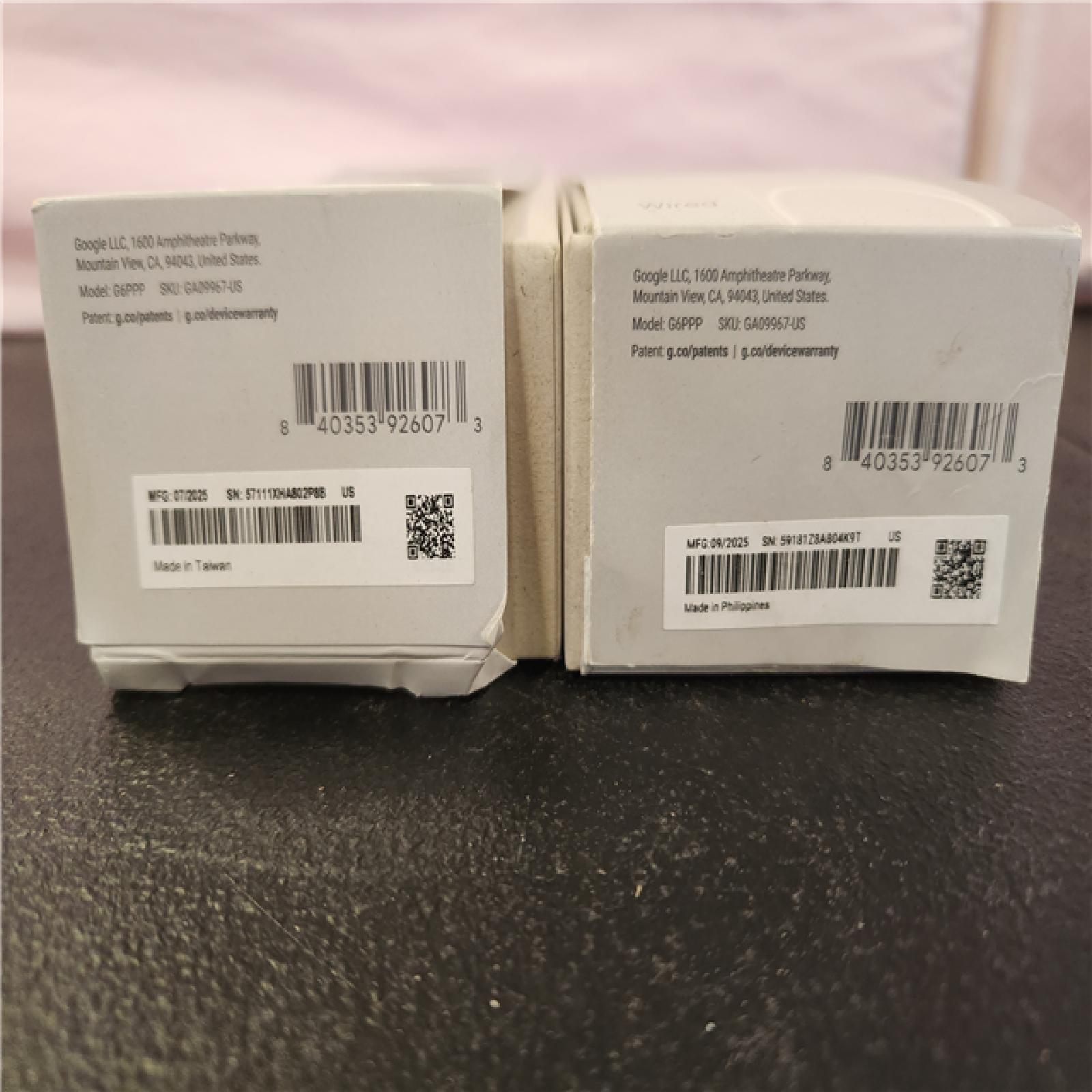 Phoenix AS-IS Google Nest Doorbell (Wired  3rd Gen) - Smart Wi-Fi Video Doorbell Camera (2-Pack)