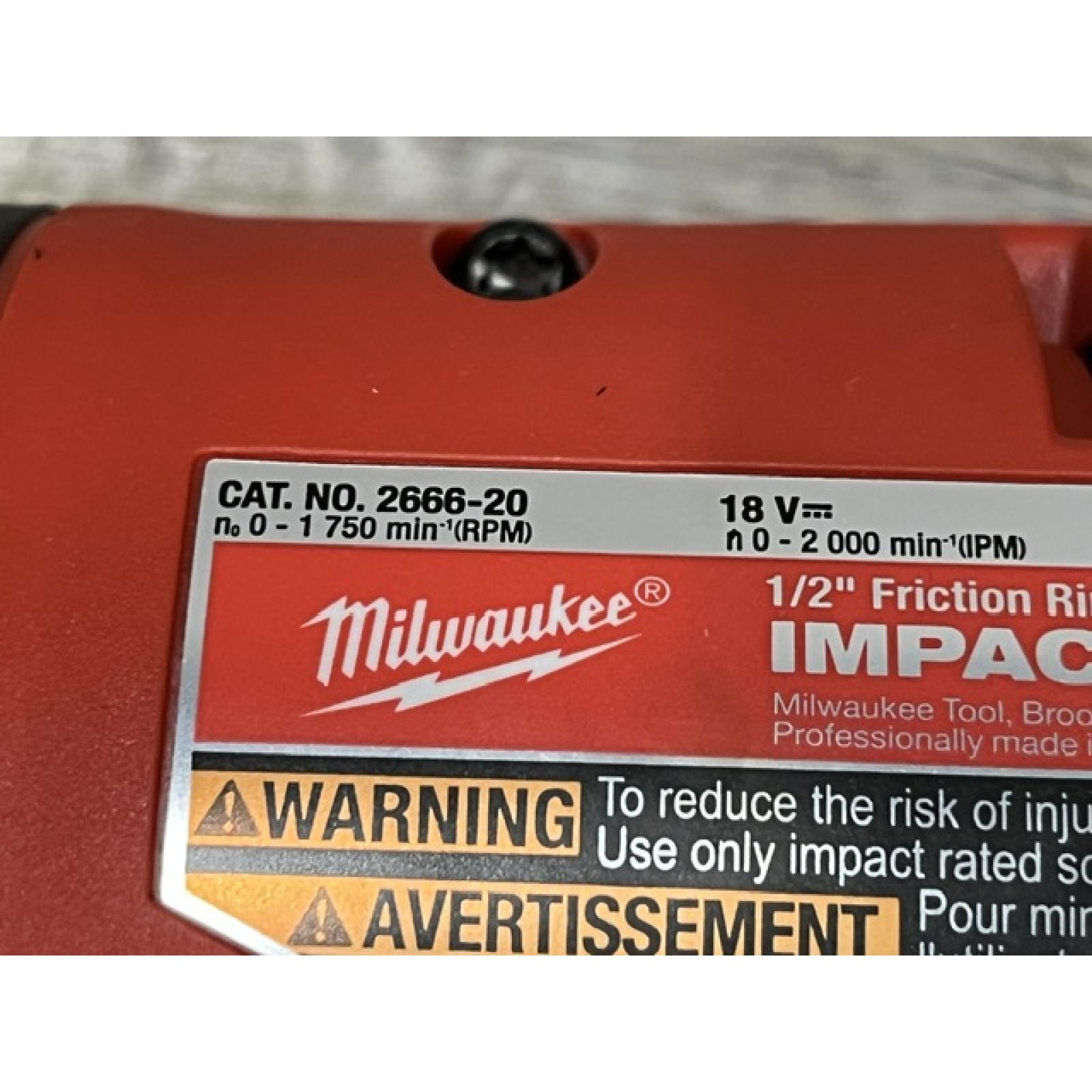 AS-IS Milwaukee 18-Volt Lithium-Ion Brushless 1/2 in. High Torque Impact Wrench with Friction Ring (Tool-Only)