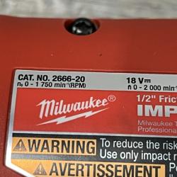 AS-IS Milwaukee 18-Volt Lithium-Ion Brushless 1/2 in. High Torque Impact Wrench with Friction Ring (Tool-Only)