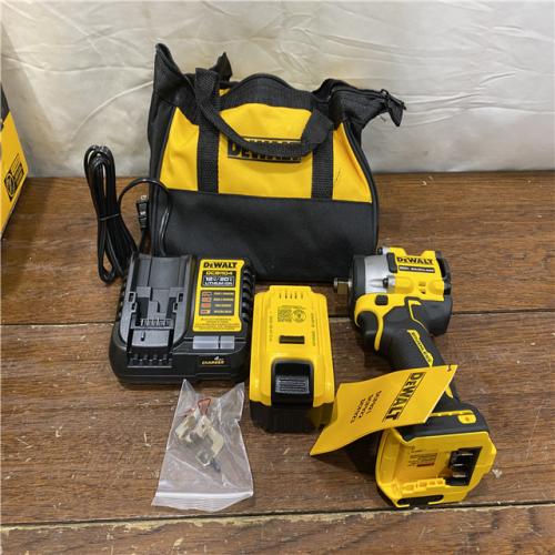 AS-IS ATOMIC 20V MAX Lithium-Ion Brushless Cordless 1/2 in. Variable Speed Impact Wrench Kit with 5 Ah Battery and Charger