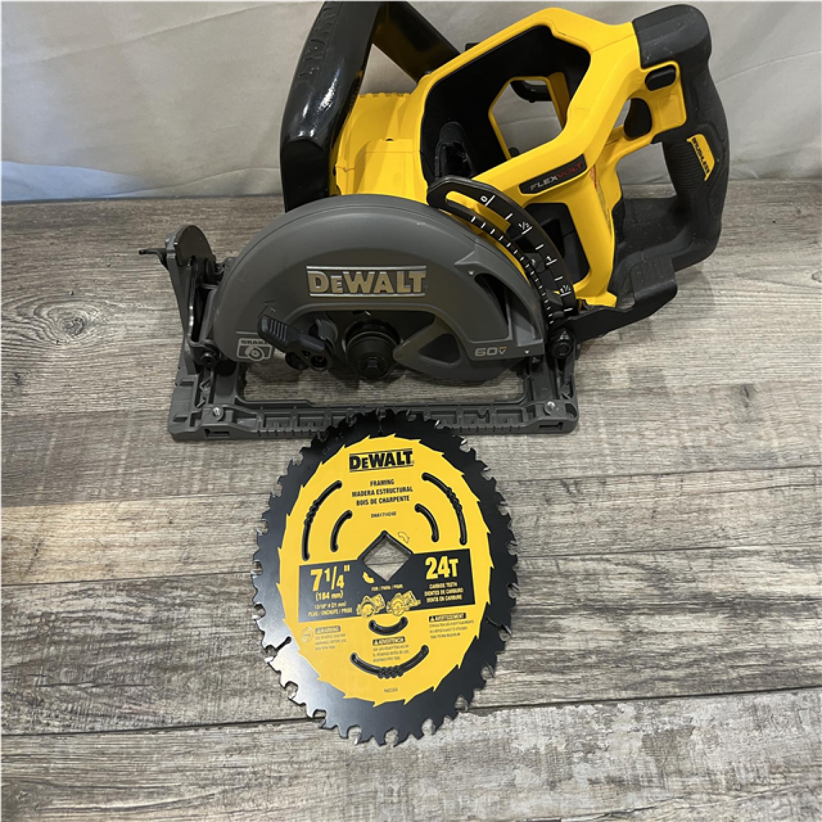 AS-IS DEWALT FLEXVOLT 60V MAX Cordless Brushless 7-1/4 in. Wormdrive Style Circular Saw (Tool Only)