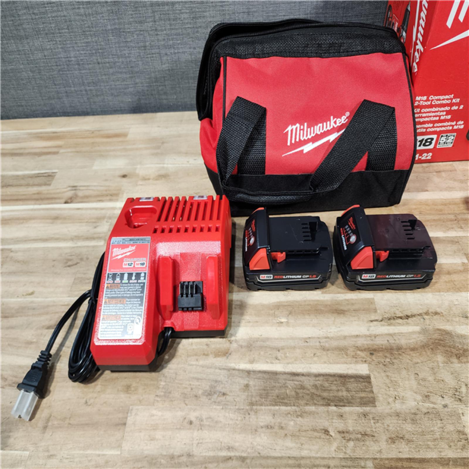 HOUSTON LOCATION - AS-IS Milwaukee 18V Lithium-Ion Cordless Drill Driver/Impact Driver Combo Kit