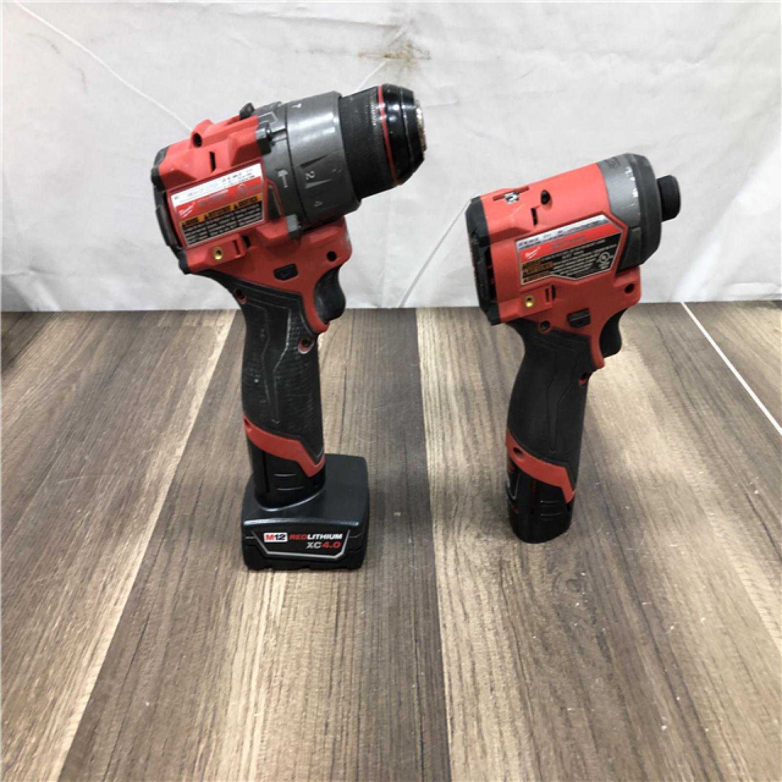 AS-IS Milwaukee FUEL 12-Volt Lithium-Ion Brushless Cordless Hammer Drill and Impact Driver Combo Kit