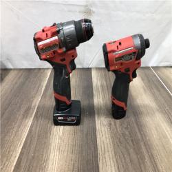 AS-IS Milwaukee FUEL 12-Volt Lithium-Ion Brushless Cordless Hammer Drill and Impact Driver Combo Kit