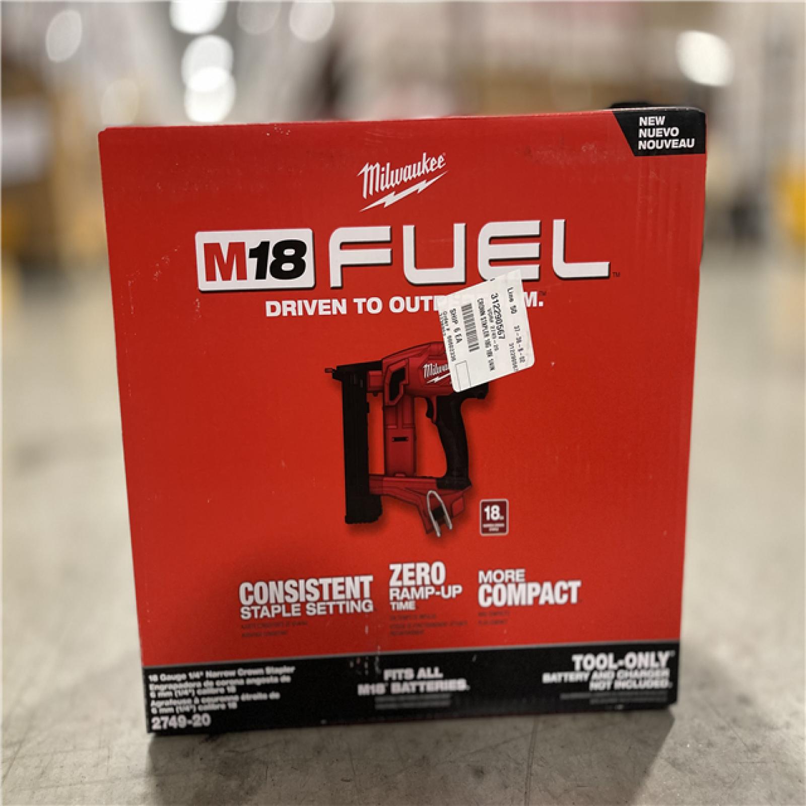 NEW!- Milwaukee M18 FUEL 18-Volt Lithium-Ion Brushless Cordless 18-Gauge 1/4 in. Narrow Crown Stapler (Tool-Only)