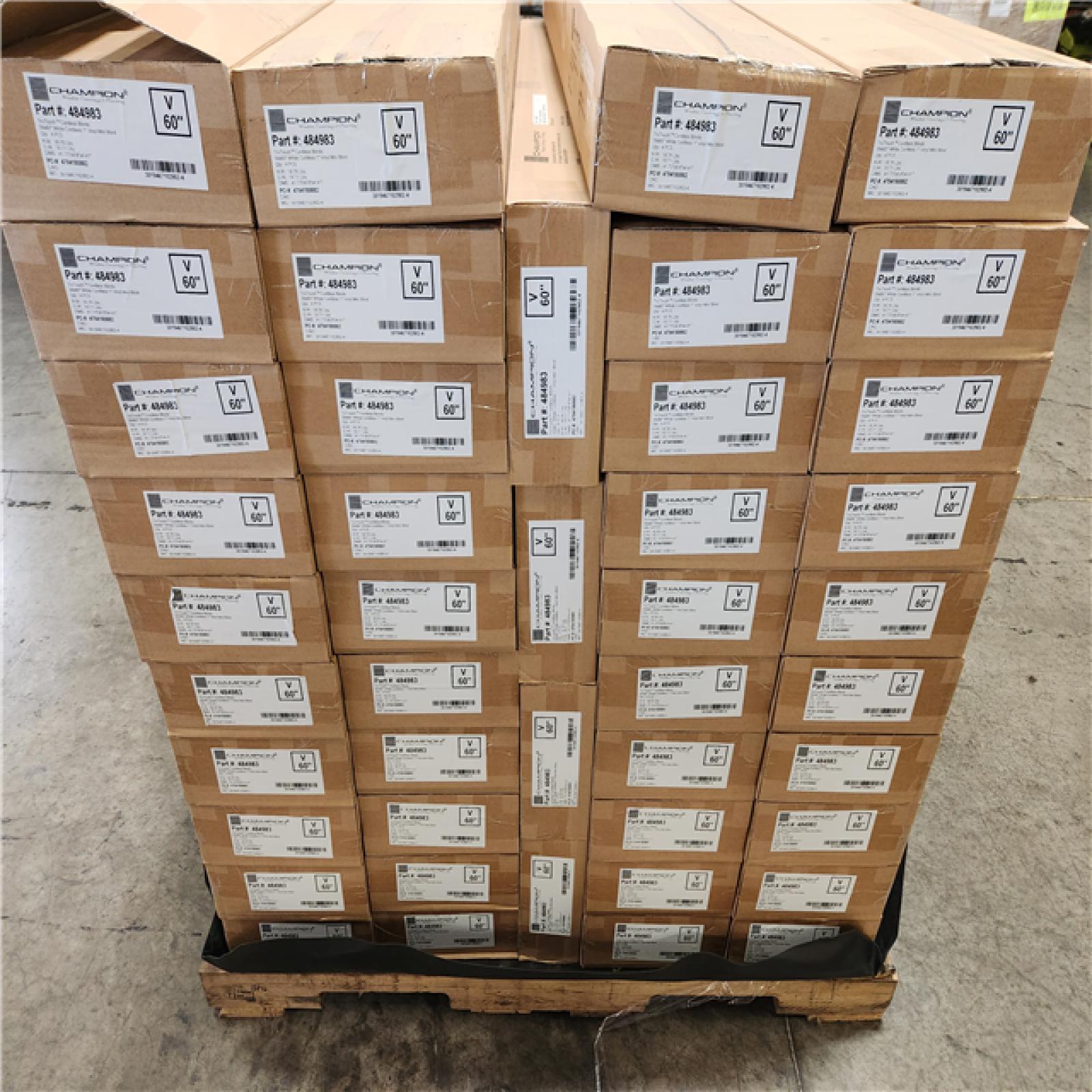 Phoenix Location NEW Champion TruTouch Cordless Blinds 39x60 White Cordless 1 Vinyl Blind 4Pcs Pallet (44 Boxes)