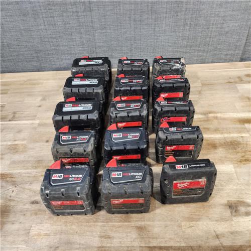HOUSTON LOCATION - AS-IS MILWAUKEE BATTERY PACK QTY - 15