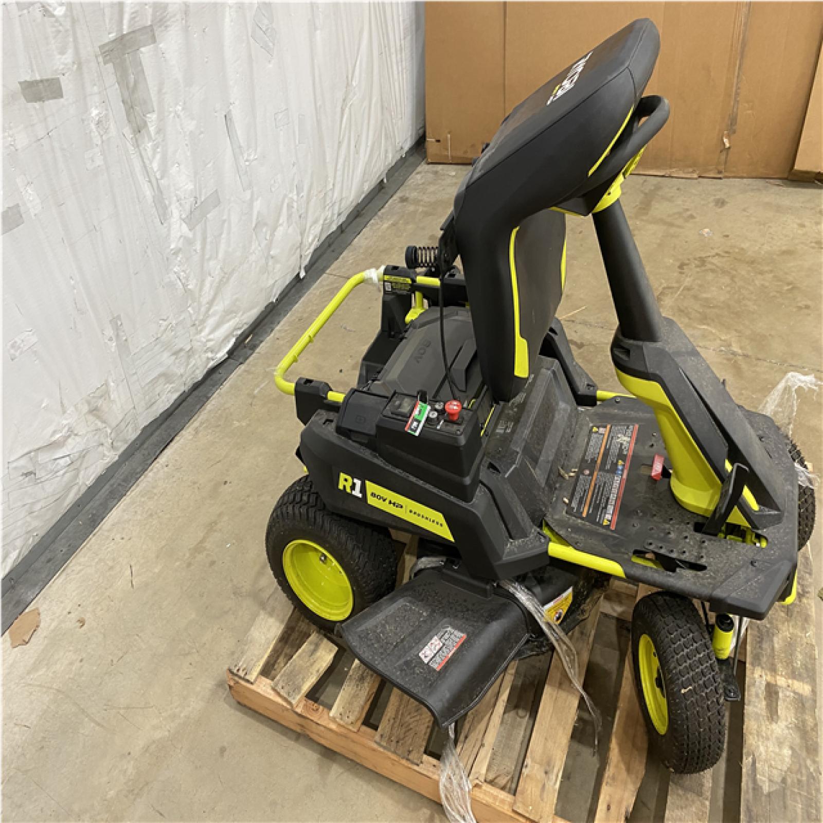 Houston Location - AS-IS Tool Pallet RYOBI 80V HP R1 SIT DOWN MOWER