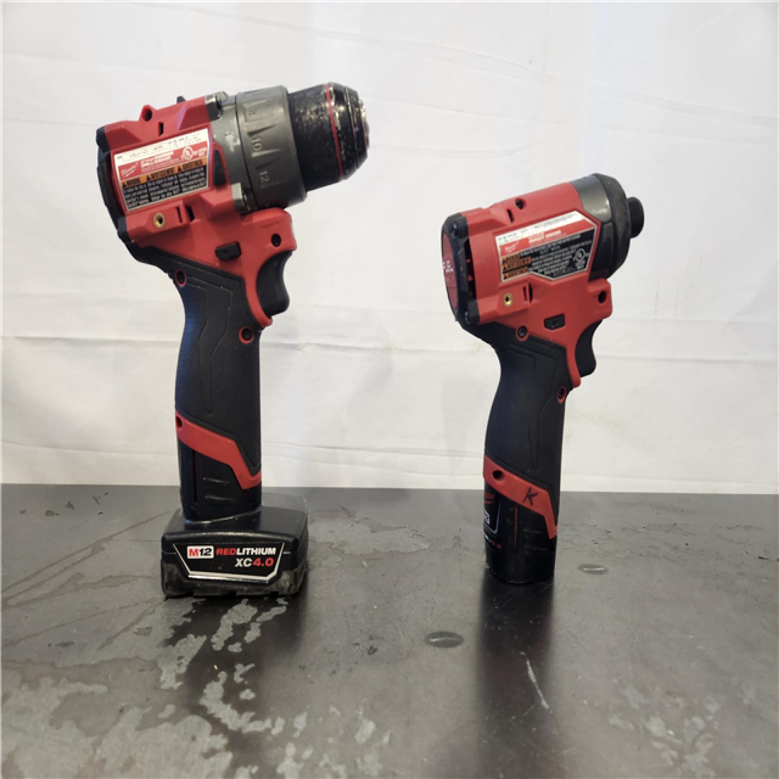 AS-IS- Milwaukee 12V Brushless Hammer Drill and Impact Driver Combo Kit