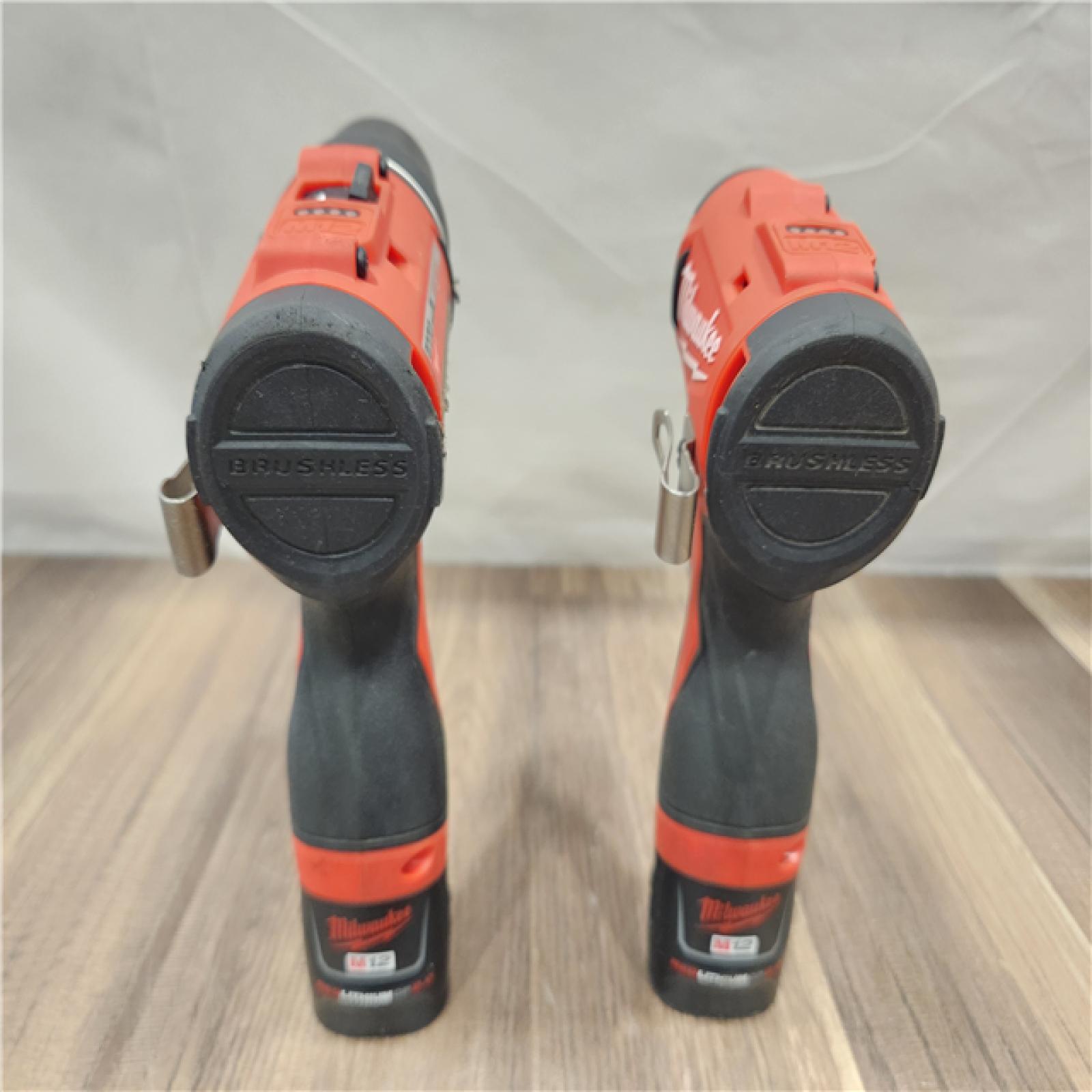 AS-IS- Milwaukee M12 Cordless Brushless 2 Tool Combo Kit