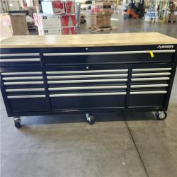 DALLAS LOCATION- Husky Tool Storage 72 in. W Standard Duty Gloss Black Mobile Workbench Tool Chest