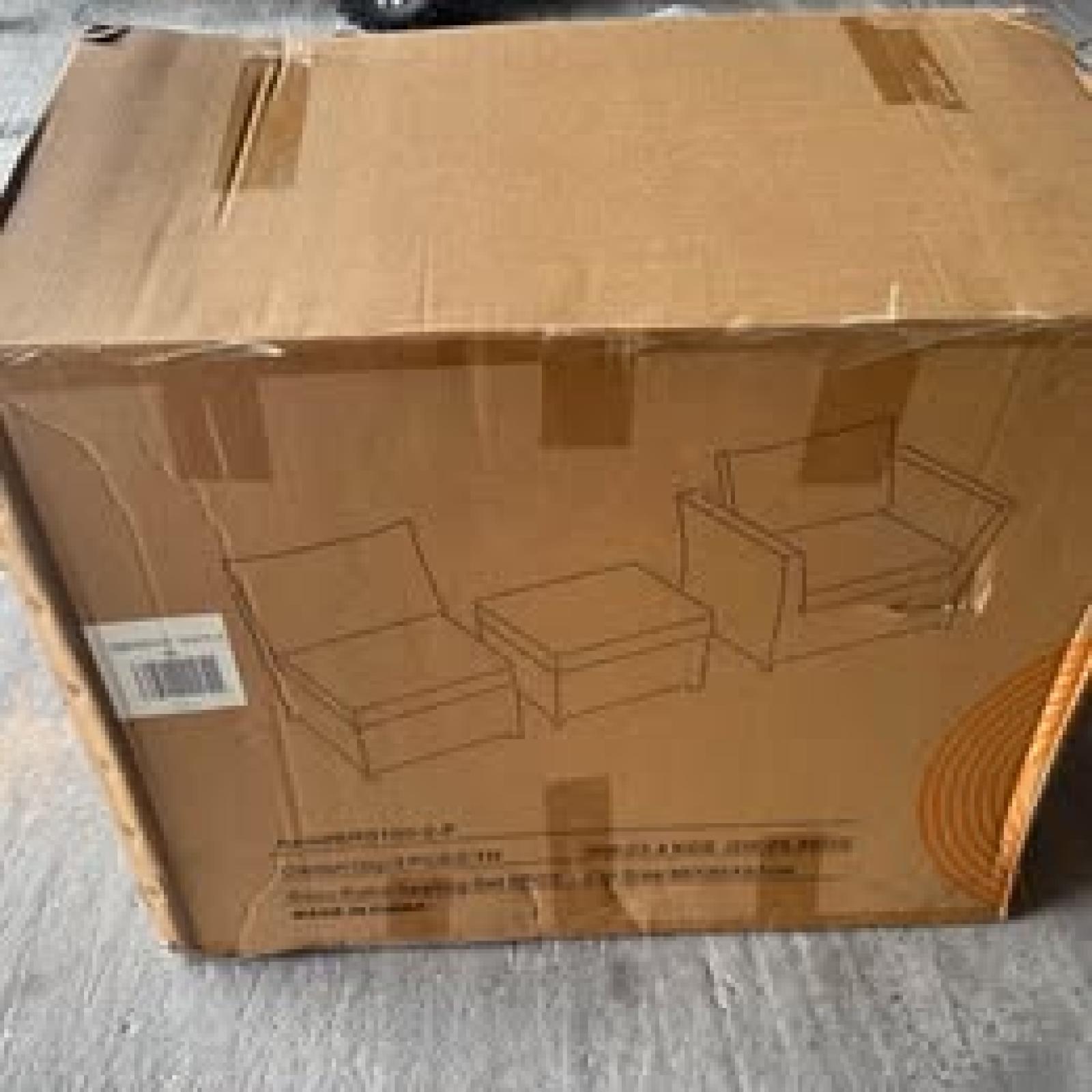 Jasmine Springtown-12-Piece Wicker Outdoor Sectional Set with Black Cushions-New in Box!!