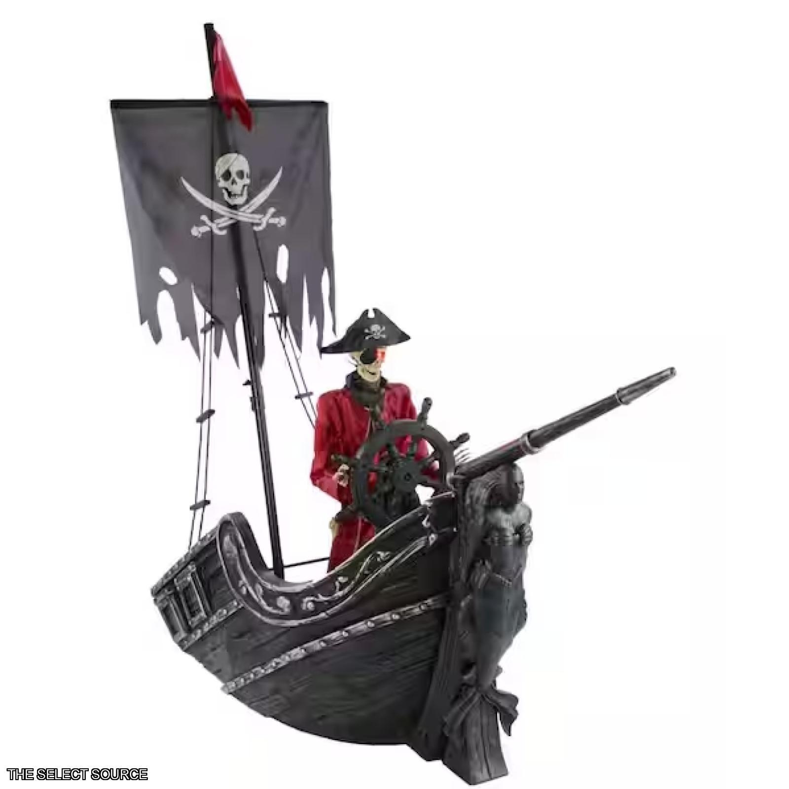 DALLAS LOCATION - Home Accents Holiday 9.5 ft. Dead Water Giant-Sized Animated LED Pirate Ship