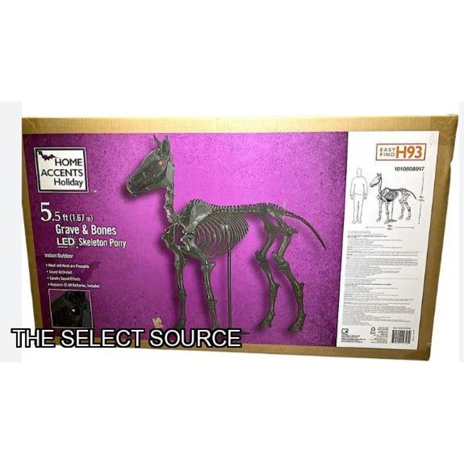 DALLAS LOCATION - Home Accents Holiday 5.5 ft Grave & Bones LED Skeleton Pony